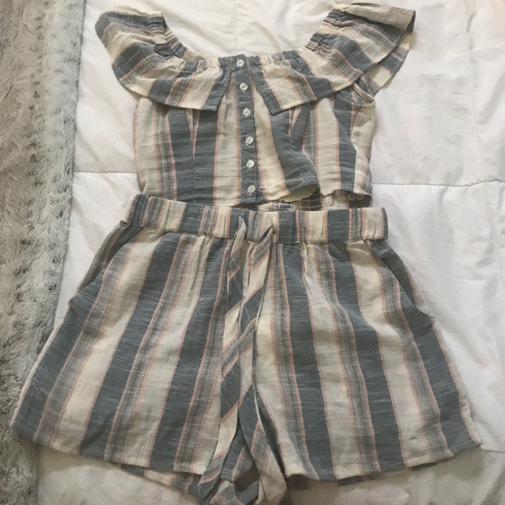 2 piece shorts and a top